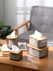 Nordic Style Wooden Tissue Box Napkins Paper Pumping Box Living Room Desktop Storage Box