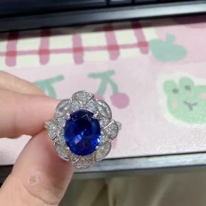 Huitan Temperament Blue Cubic Zirconia Rings for Women Full Bling Iced Out Bridal Wedding Rings Anniversary Gift Fashion Jewelry