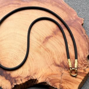 Negative Ion Silicone Gold Plated Buddha Pendant Necklace Comfortable Skin-friendly Non-sweating 4mm Silicone Chain Fashion Jewelry