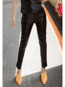 Real Leather Skinny Pants Womens Full Leather Sheepskin Fashionable Pencil Pants Spring Autumn New Style Commute Korean Style
