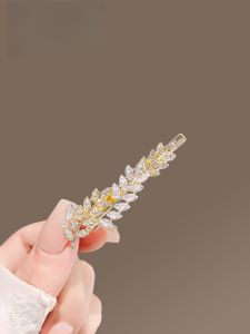 Elegant Water Diamond & Wheat Ear Duckbill Hair Clip: Stylish Women's Side Fresh Style Hair Accessory