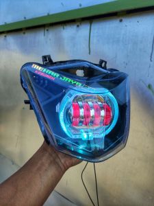 SEPAKET REFLEKTOR LAMPU TEMBAK BILED 4 lensa BEAT 2016 2017 2018 2019 ESP ice blue