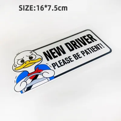 1PC NEW DRIVER Car Stickers Waterproof for Auto Suv Rear Window Bumper Trunk Warning Self-adhesive Sunscreen Vinyl Decals