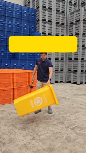 ถังขยะพลาสติก 120 ลิตรพร้อมฝาปิด ถังขยะพลาสติกกลางแจ้ง ถังขยะสำนักงาน ถังขยะล้อเลื่อน ถังขยะสั่งสกรีน ทนแดดทนฝน