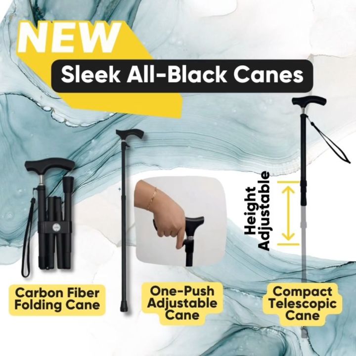 The Cane Collective Sleek Black Walking Canes