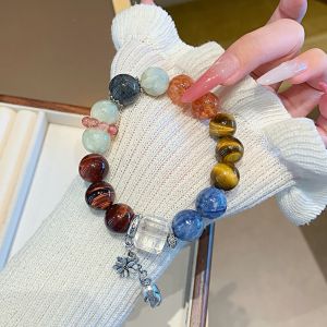 Thời trang tự nhiên pha lê vòng tay nữ mới tự nhiên pha lê vòng tay đồ trang sức thiết kế ban đầu Dobao pha lê vòng tay mắt hổ đỏ pha lê năng lượng vòng tay