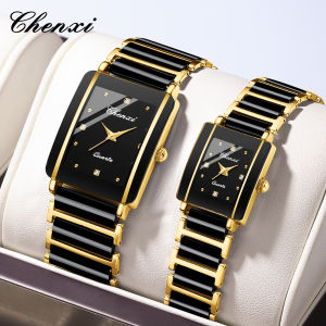 CHENXI 104A Top Brand Luxury Couple Watch Mens and Womens Imitation Ceramic Strap Exquisite Date Watches Relojes Para Damas