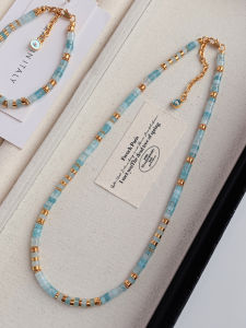 สร้อยคอคริสตัลสีน้ำเงินธรรมชาติ สร้อยคอโซ่กระดูกไหปลาร้าสำหรับผู้หญิง หรูหรา ใหม่ จีนแผ่นดินใหญ่ ระดับไฮเอนด์ โซ่กระดูกไหปลาร้าสีน้ำเงิน