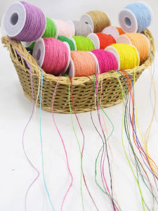 Colorful Fine Linen Thread 1mm Handmade DIY Decorative Rope for Making Flower Vases 100 Meters Long Material for Nail Paintings