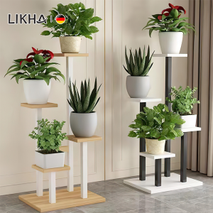 LIKHA 4-Layer Plant Stand: Simple Metal Flower Display for Indoor & Outdoor Use