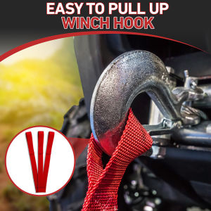 1/3pcs Red Inch Heavy Duty Hook Pull Belt Protective Ties w Towing RopeNylon winch strap suitable for winch cable rope