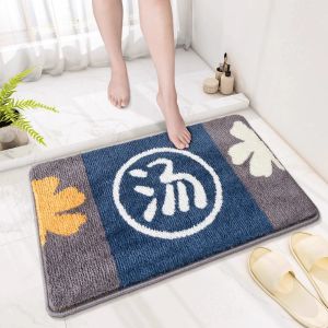 Bathroom Anti-Slip Mat Absorbent Toilet Door Mat Quick Dry Home Use Floor Rug Entrance Carpet Modern Simple Style Machine Washable
