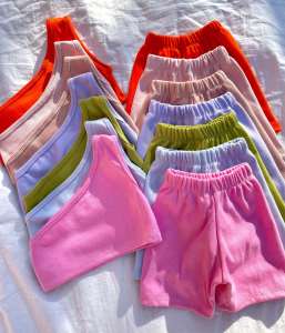 COD | ONE SHOULDER STRAP BABY COTTON RIBBED KNITTED TOP AND SHORTS SUMMER COORDS TERNO (1-3 yrs old)