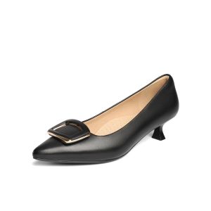 รองเท้าส้นเตี้ยสำหรับผู้หญิง Belle 2025 รองเท้าส้นเตี้ยสวมใส่สบาย รองเท้าทำงาน ส้นสูง เสริมความงาม รองเท้าหนังสัตว์แท้ ทรงหัวแหลม ทรงหัวเหลี่ยม รองเท้าส้นแบน