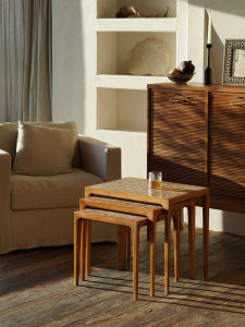 Scandinavian Vintage Mortise and Tenon Small Sofa Side Table