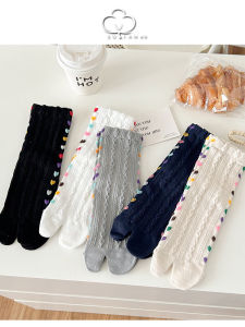 Cute Little Heart Pattern Womens Mid-Calf Socks Breathable Moisture Wicking Combed Cotton Blend Comfortable All Season Wear