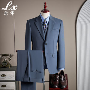 Lexiao | Mens Silk and Wool Suit Blend Wedding and Business Formalwear