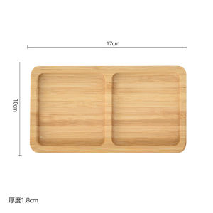Bamboo Wooden Dried Fruit Barbecue Western Food Compartments Plate Canteen Multi-Grid Complementary Food Plate Holder Kindergarten Heart Breakfast Plate