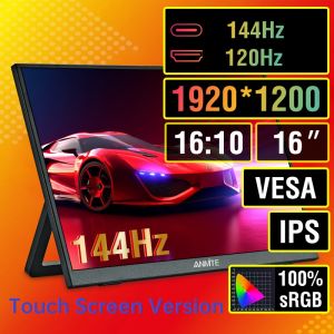 Anmite | 16-Inch Portable Touch Monitor 144Hz/120Hz Non-touch Optional For XBox PS4 / 5 Switch Cell Phone PC Laptop Extension