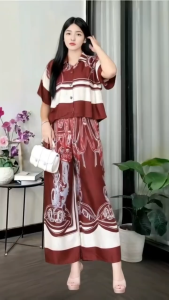 Ekslusif Set crop wanita rayon premium busui friendly