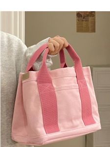 Spring 2025 New Original Japanese Style Large Capacity Canvas Bento Bag Womens Handbag Multi-layer Handbag Casual Simple Style