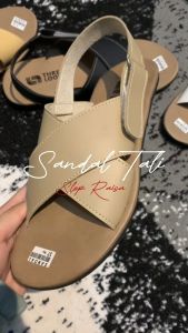 RAISA 3LOOK Sandal Kulit Wanita Terbaru 2024 Sandal Wanita Dewasa Model Silang Tali Belakang Flip Flop Sandal Flat
