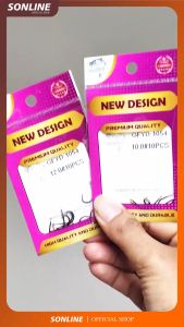 Sonline Kail Pancing Gold Hitam 10pcs High Carbon Steel Barbed Fishing Hook Tackle Kail GFYD