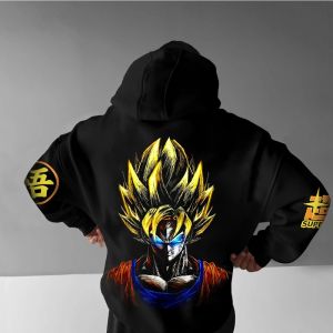 เสื้อฮู้ดอนิเมะดราก้อนบอล 2025 สไตล์ฮาราจูกุ ฤดูใบไม้ร่วง ฤดูหนาว เสื้อฮู้ดสตรีทแวร์ วินเทจ ทรงโอเวอร์ไซส์ เสื้อแขนยาวผู้หญิง ยูนิเซ็กส์