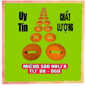 Miệng sáo nhựa cao cấp hàng siêu nét (màu cam) từ d8-d14 combo cả ống