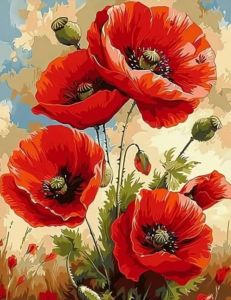 HUACAN Diamond Painting New Poppy Flower Unique Gift Rhinestones Art Craft Mosaic Floral Home Decoration Modern