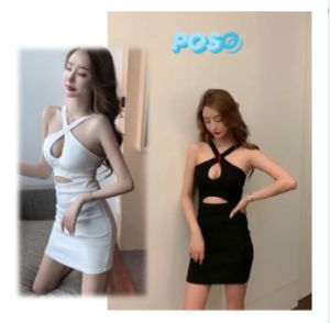 มาใหม่ เดรสมาเเรงสวยสุดปังเเอบเเซ็กซี่นิดๆ มีสายผูกคอโชว์เอว มีทั้งสีดำเเละสีขาว