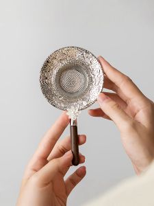 Bộ Lọc Trà Phong Cách Trung Hoa Mới Phụ Kiện Bộ Trà Gongfu Vật Liệu Gỗ Nguyên Khối Lưới Lọc Trà Lưới Trà Gia Đình