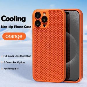 MrHaHa เคสใส่โทรศัพท์ระบายความร้อนสำหรับ iPhone 16 Promax Iphone 16Plus Iphone 16Plus iPhone 15 Promax 15 Pro 14 Max 14 Promax 13 Pro Max 12 Pro 11 Pro Simplicity เคสโทรศัพท์สีสดใสเลนส์กันลื่นฝาหลังเคสระบายความร้อน