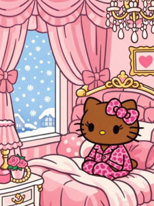 Bandai | Oil Painting Cartoon Hello Kitty By Numbers Modern Wall Decor for Living Room Bedroom Home Decor Gift No Frame