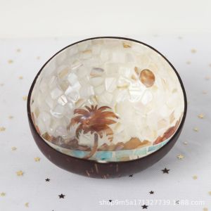 Natural Coconut Shell Key Organizer Bowl