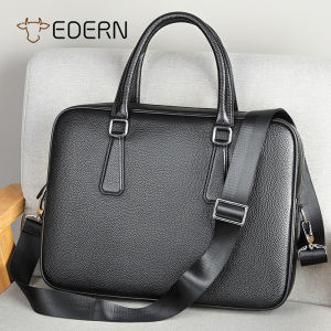 EDERN 2025 ใหม่หรูหรากระเป๋าเอกสารผู้ชายกระเป๋าถือหนังแท้ธุรกิจแฟชั่นกระเป๋าสะพายไหล่หนังวัวกระเป๋าเอกสารกระเป๋าแล็ปท็อป