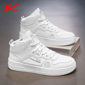 Mens High Top Casual Shoes Sporty Board Shoes Korean Design Couples mid Top Mens Shoes Warrior Brand Artificial Leather