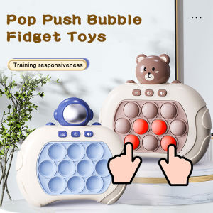 Pop Push Bubble Fidget Sensory Toys Whack A Mole Music Quick Press Bubble Game Machine Squeeze Stress Relief Toy for Kids