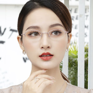 Chống ánh sáng xanh chống mệt mỏi Kính đọc sách cho phụ nữ weightligh nửa gọng đèn xanh dương chặn kính mắt viễn thị