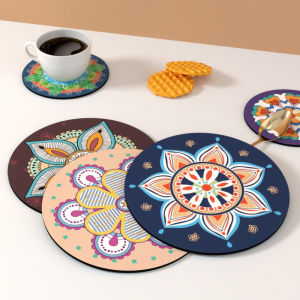 Heat Resistant Coaster Tea Cup Mat round Shape Chinese Style Dining Table Pad Home Use Tea Ceremony Luxury Sensation