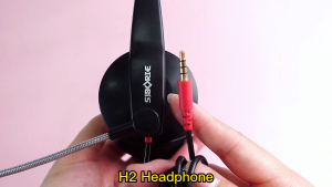 Siborie H2 Headphone stereo dengan mikrofon dan single jack 3.5mm Langsung Headphone Kabel