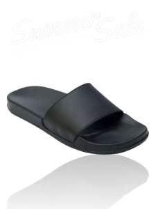 SENDAL Slide TANPA LEM HITAM POLOS ANTI SELIP PRIA WANITA SLIDE SLIPER CEWEK COWOK
