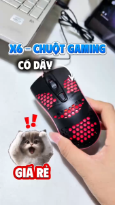 Chuột có dây Gaming X6 1200 DPI USB Led RGB đục lỗ chuột máy tính văn phòng chơi game giá rẻ