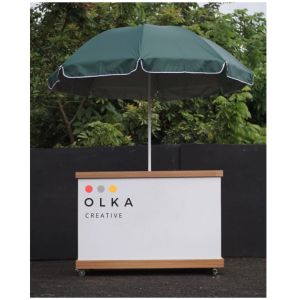 Meja Jualan Lipat Model Koper Booth Portable Laminate box