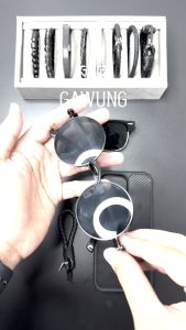 Kacamata Hitam Vintage Retro Bulat lingkar Wanita Pria KKVRBH