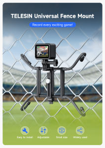 TELESIN Universal Smartphone Fence Mount for Gopro Hero 13 12 11 10 9 8 7 Insta360 DJI Osmo Action 5 4 3 Foldable Magic Arm Waterproof Hanging Net Stand