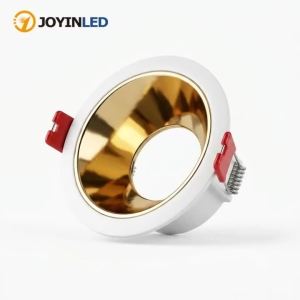 JOYINLED Round GU10 MR16 Aluminum Recessed Ceiling Downlight Fixture Indoor Spotlight Housing Trim Frame Holder 2/6/10PCS