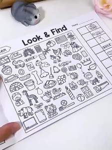Look and Find Activity Book for Kids with Hidden Objects Focus Attention Practice Fun Coloring Book Home School Early Education