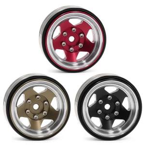 1.3Inch Metal RC Crawler Beadlock Tires and Wheels for 1/18 Traxxas TRX4M 1/24 Axial SCX24 AX24 FCX24 Ascent-18 Upgrade Parts
