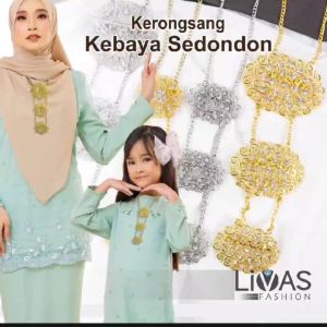 Dokoh Kebaya Kerongsang Set Sedondon Ibu Dan Anak Tradisional Dokoh 3 Adik Beradik Berantai Set Kebaya Dewasa Dan Budak Livas Accesories Jewellery Fashion